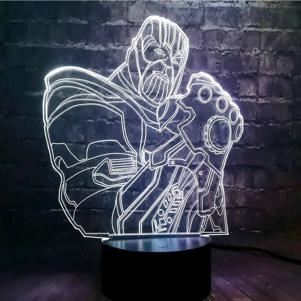 Креативный Lava фильм «мстители» Marvel Super Hero Thanos Body светодиодный Декор для комнаты мальчика 7 цветов USB зарядка Ночник подарок для друга