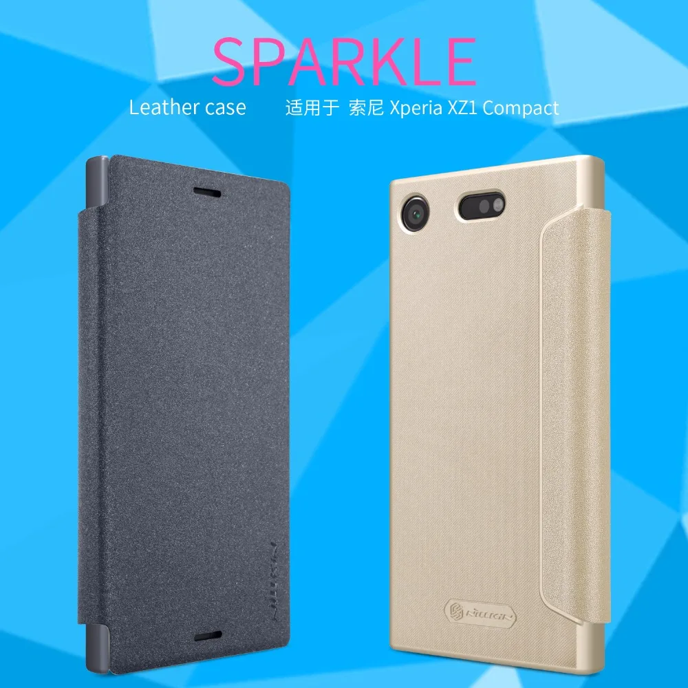 

case for Sony Xperia XZ1 Compact cover case NILLKIN Sparkle super thin leather case flip cover with Retailed Package