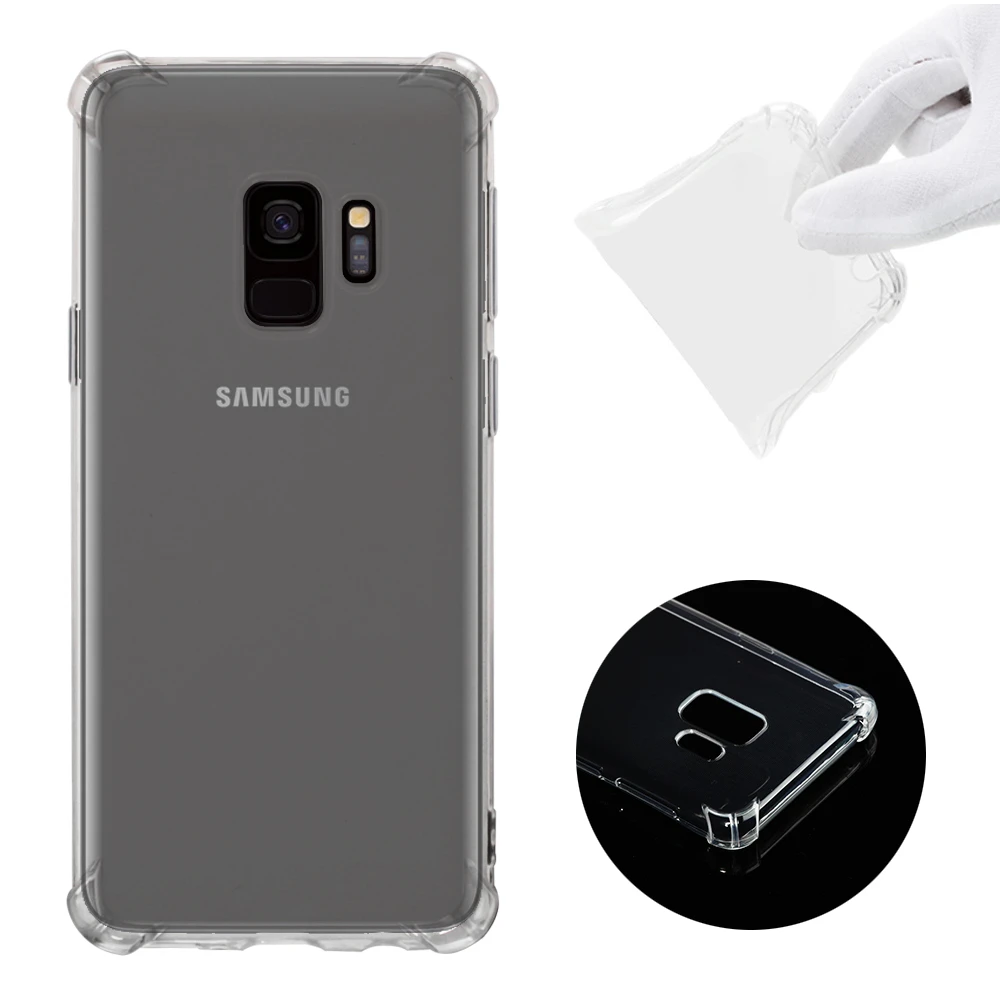 High quality transparent reinforced Anti-falling Soft Silicone phone case For Samsung Galaxy S9 coque funda etui cover cases |