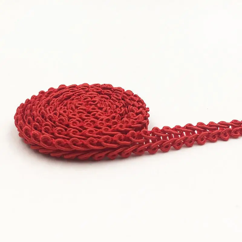 Red 0,8 см швейная кружевная отделка, 1 метр, золотой, серебряный, многоножка, плетеная кружевная лента, для дома, вечерние украшения, сделай сам, одежда, изгиб, Seing Lace - Цвет: Red