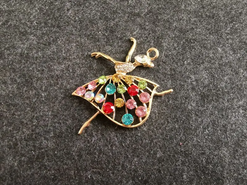6pcs per lot 53*65mm Cell Phone case DIY Rhinestone Zinc Alloy Dancing Dress ballet Girl Decoration pendant Charms | Украшения и