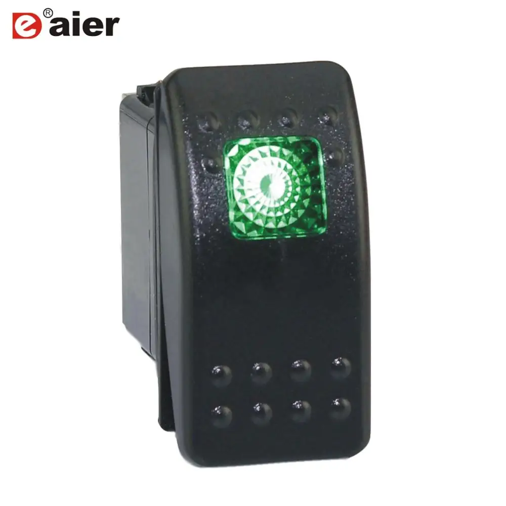 Green 1 шт. 20A 12VDC SPST 3Pin ON OFF Водонепроницаемый морской выключатель рокер один светодиодный тумблер светодиодный индикатор переключателя автомобиля лодки - Цвет: Green