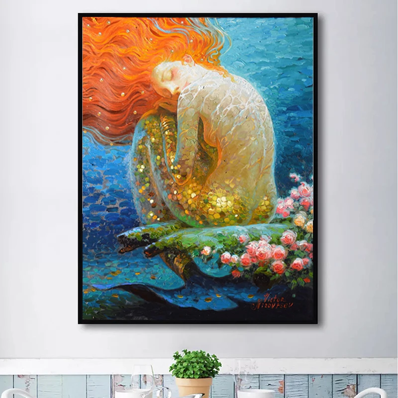 RELIABLI ART плакат с русалкой абстрактная картина Картина на холсте Настенная для