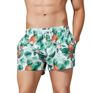 Мужские пляжные шорты с цветочным принтом, Модные свободные шорты с карманами и эластичным поясом d90328