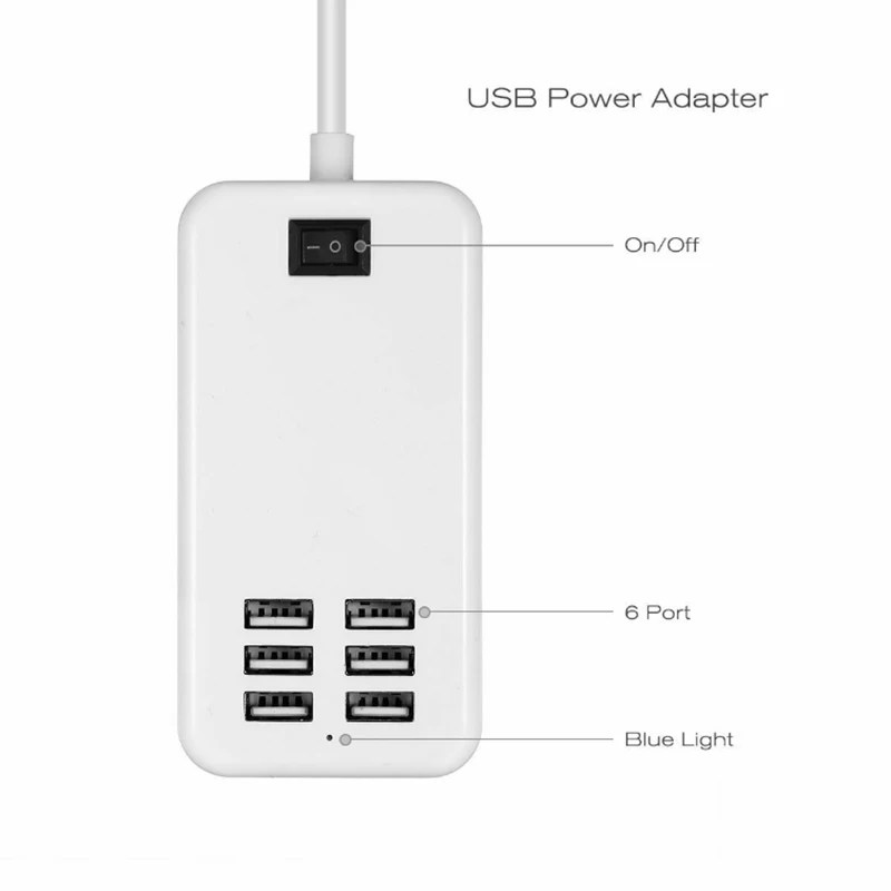 6 портов USB зарядное устройство 5 В/4 а Быстрая зарядка несколько настенных Смарт зарядное устройство адаптер ЕС/США штекер телефон USB зарядное устройство для huawei iPhone iPad