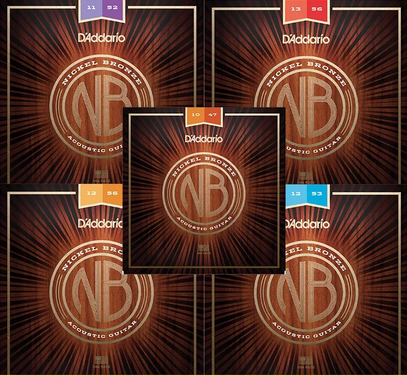 D'addario Никель бронзовые для акустической гитары строки NB1047 NB1152 NB1253 NB1256 NB1356