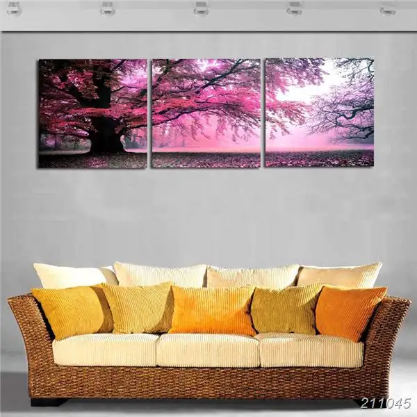 Современные настенные картины для домашнего декора 3 шт. фиолетовое большое