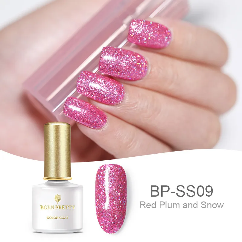 BP-SS09 BORN PRETTY Platinum Гель-лак для ногтей 6 мл звездное небо блеск замачивается УФ Гель-лак для ногтей Shinging Bling Sequins лак для ногтей - Цвет: BP-SS09