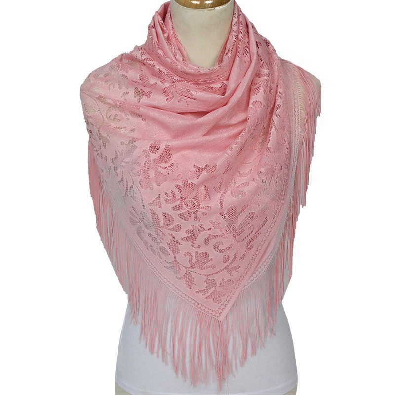 

New Women Fashion Plain Lace Scarf Viscose Shawl Scarves Oversize Hollow Muffler Wrap Pashmina Snood Muslim Hijab Pendant Scarf