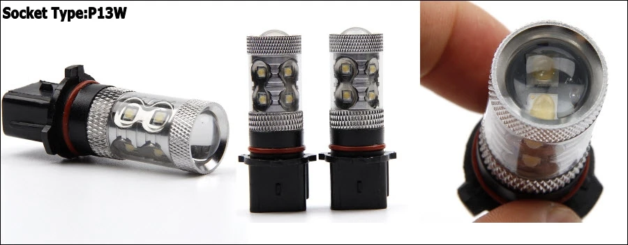 2 шт. 50 Вт CREE чипы H1 H3 H7 H8 H9 H11 H13 H16 P13W SMD COB светодиодные лампы 12 В 6500 к светодиодный противотуманный светильник s лампы Задний тормозной светильник