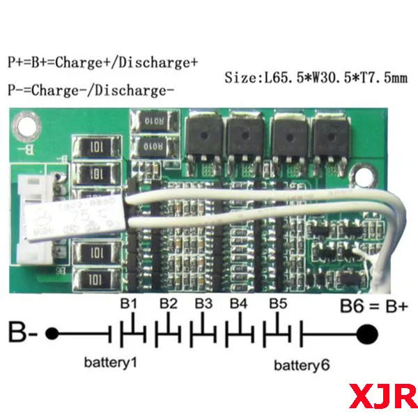 Защитная печатная плата для литий полимерных аккумуляторов 6S 10 А 25 2 в BMS/PCM/PCB 6