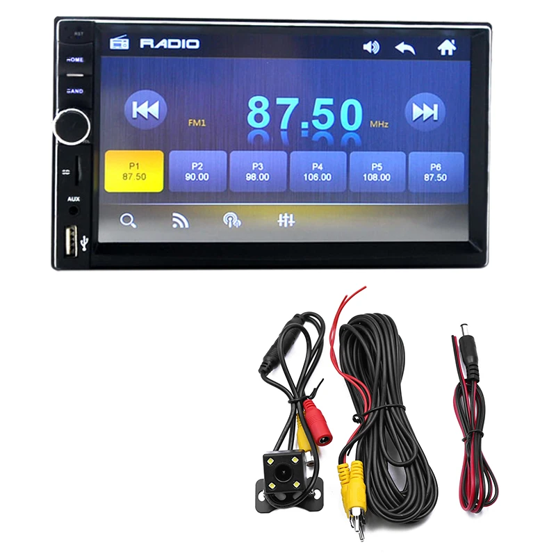 7 дюймов HD 2DIN Bluetooth Авто Радио стерео автомобильный MP3 MP5 плеер FM/USB/AUX+ камера