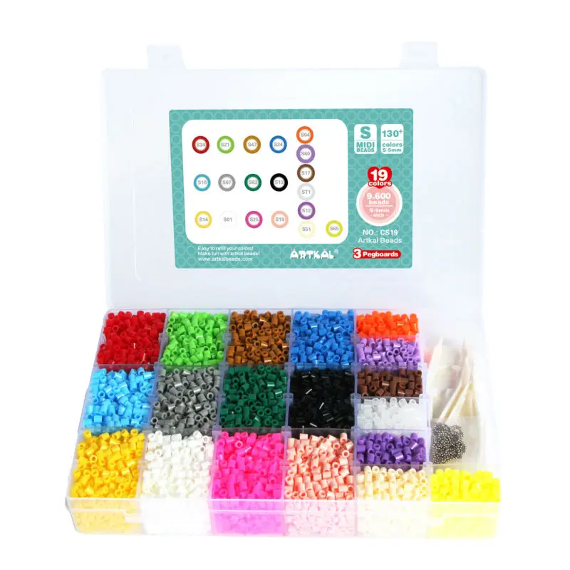 9500 шт бисер artkal 19 видов цветов и 3 pegboards Diy Забавные развивающие игрушки Perler Хама