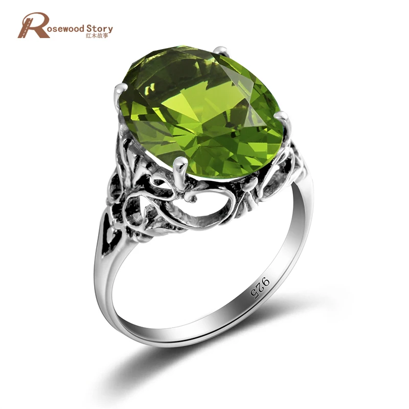 

Кольцо женское из серебра 925 пробы, с перидотом