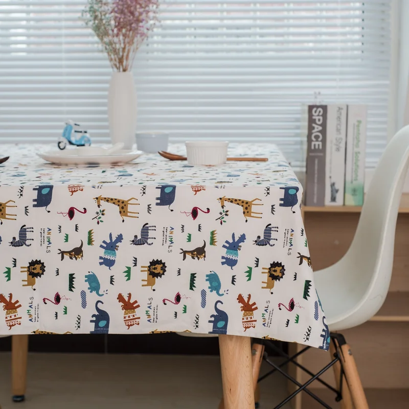 Милый мультяшный динозавр Декоративная скатерть детская Крышка для стола