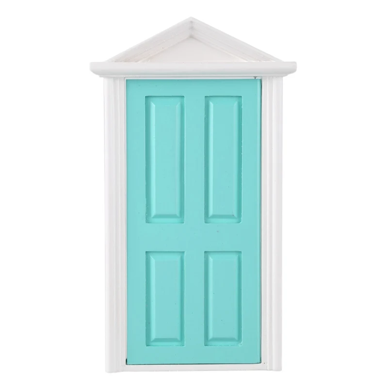 Green fairy door 1:12 весы деревянная Фея Steepletop дверь кукольный домик Миниатюрный аксессуар - Цвет: Green fairy door