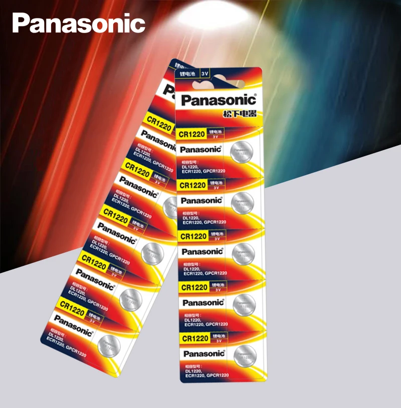 Оригинальные батарейки Panasonic CR1220 кнопочные CR 1220 3 в литиевая батарейка BR1220 DL1220