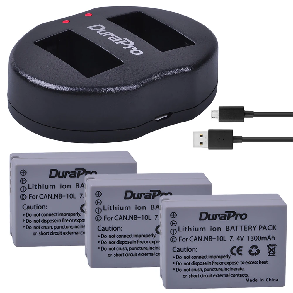 3 шт. Аккумулятор для камеры Canon G1X G15 G16 SX40HS SX50HS SX60HS SX40 SX50 SX60 HS 1300 мАч|nb10l battery|nb 10lnb10l