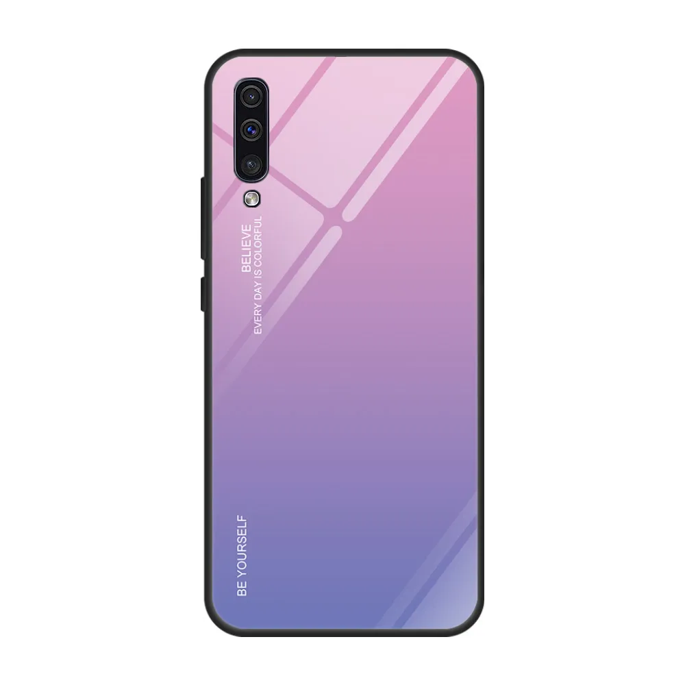 2 Стекло чехол для samsung Galaxy A20 A30 A50 A60 A70 A10 A20E A40S для Galaxy M10 M20 M30 M40 S10 5G Plus S10E градиент на заднюю панель - Цвет: 2