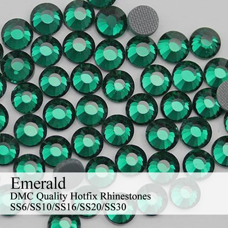 

Polaris SS6-SS30 Machine Cut Emerald Strass DMC Hotfix Rhinestones For Garment Accessories