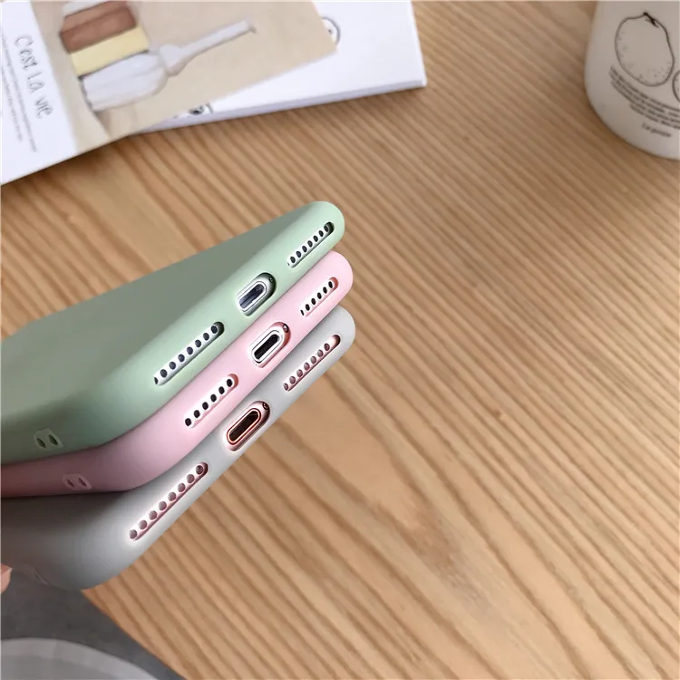 Однотонный простой чехол для телефона iPhone X XS Max XR 6 6S 7 8 Plus Модный мягкий из ТПУ |
