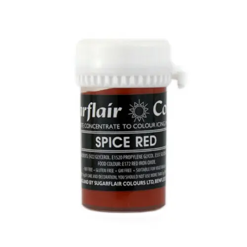 SPICE RED 30 цветов Sugarflair пастельные съедобные концентрированные пасты гель для еды торт чашка глазурь цвет 25 г - Цвет: SPICE RED