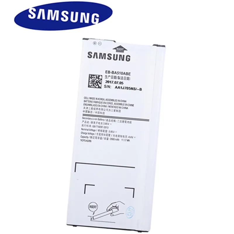 Samsung EB-BA510ABE для samsung GALAXY A510 2016 A5 версии аутентичные телефон Батарея 2900 mAh Замена |
