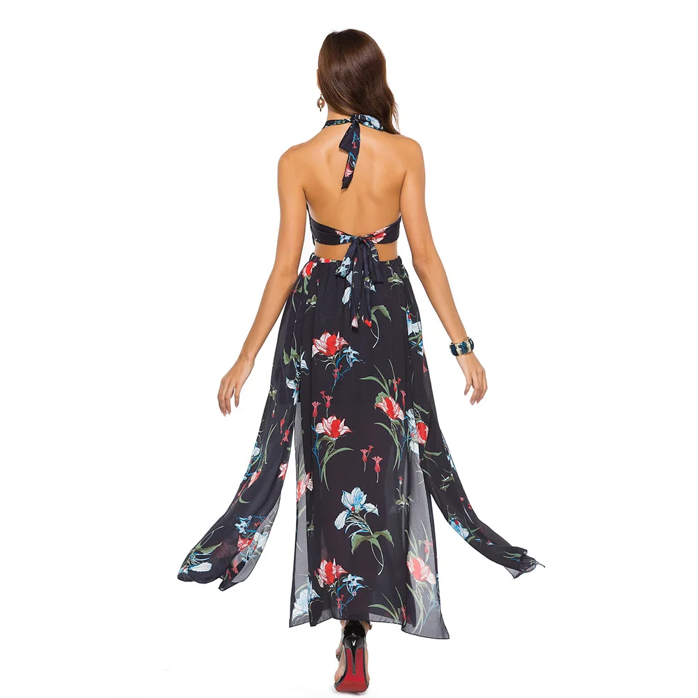 Модные Vestidos 2019 летние женские сексуальные Холтер без рукавов пляжные платья