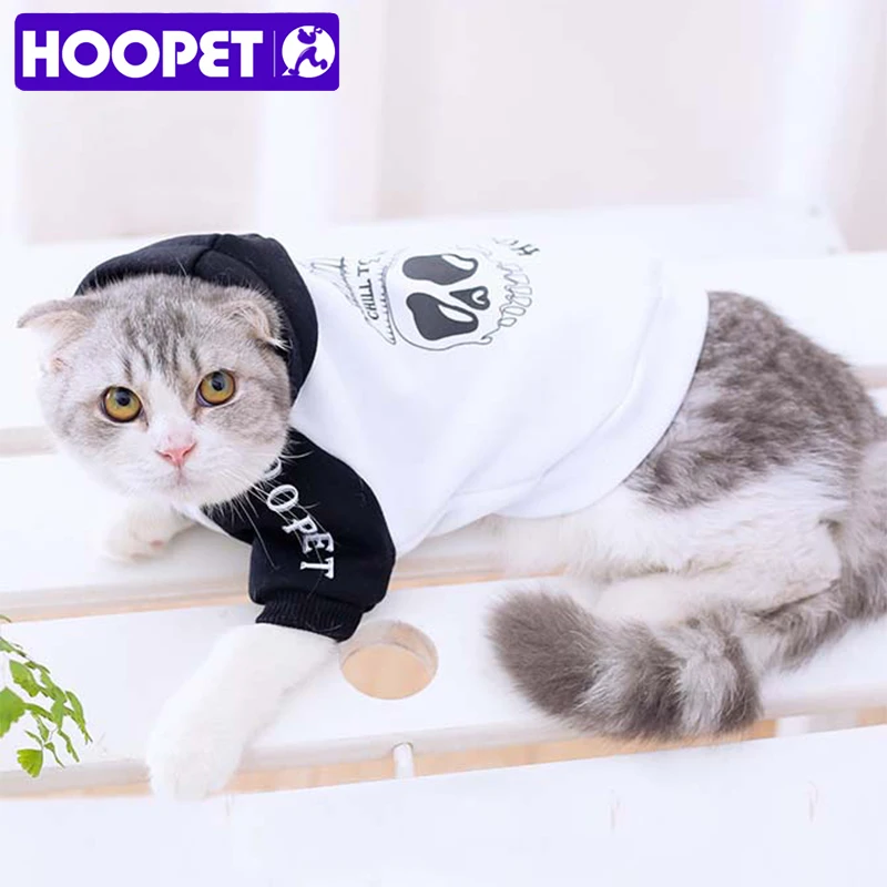 HOOPET новой собаки кошка одежды теплое пальто из хлопка для отдыха Стиль Скелет Печать осень-зима две ноги