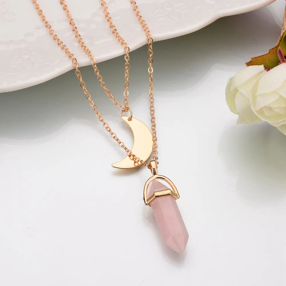 G. YCX модное кварцевое ожерелье с шестигранной колонной в форме Луны для мужчин и