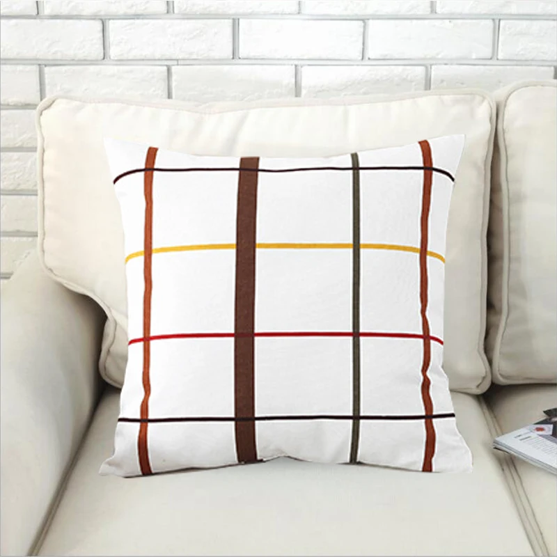 Zhuimenglong 45x45cm Classic Plaid Cushion Covers for Sofa Aquare Pillowcases Decorative Pillows Pillow Cases Home Decor R394 | Дом и сад