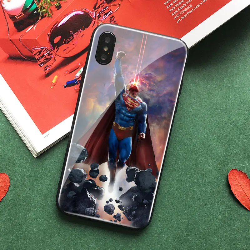Символ Супермена DC закаленное стекло Мягкий силиконовый чехол для телефона samsung Galaxy S7 Edge S8 S9 S10e S10 Plus Note 8 9 10 PLUS