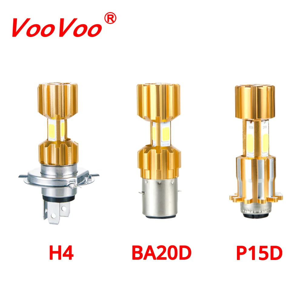 VooVoo новейшая СВЕТОДИОДНАЯ лампа для мотоцикла H4 P15D BA20D Led 3400 лм COB освесветильник