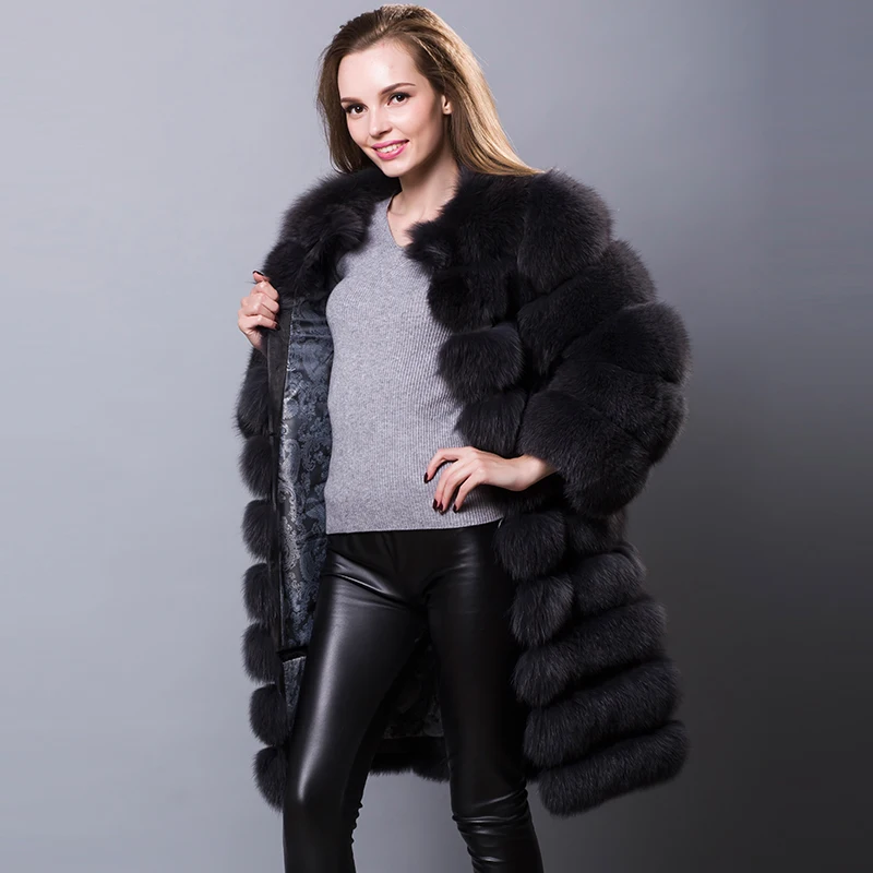 Пальто из натурального меха съемные Жилеты для женщин 90 см пальто куртка в