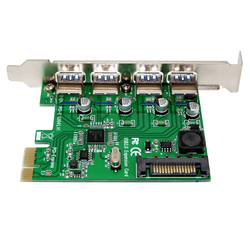 10PCS NEW 4 Port USB 3.0 PCI Express Card PCIe Host Controller 4x USB3.0 Controler NED720201 5Gb for Desktop PC Computer | Компьютеры и