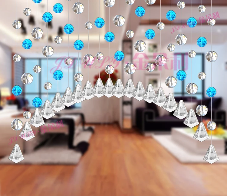 Прозрачная занавеска ручной работы из стекла с 5 струнами для дверей и окон