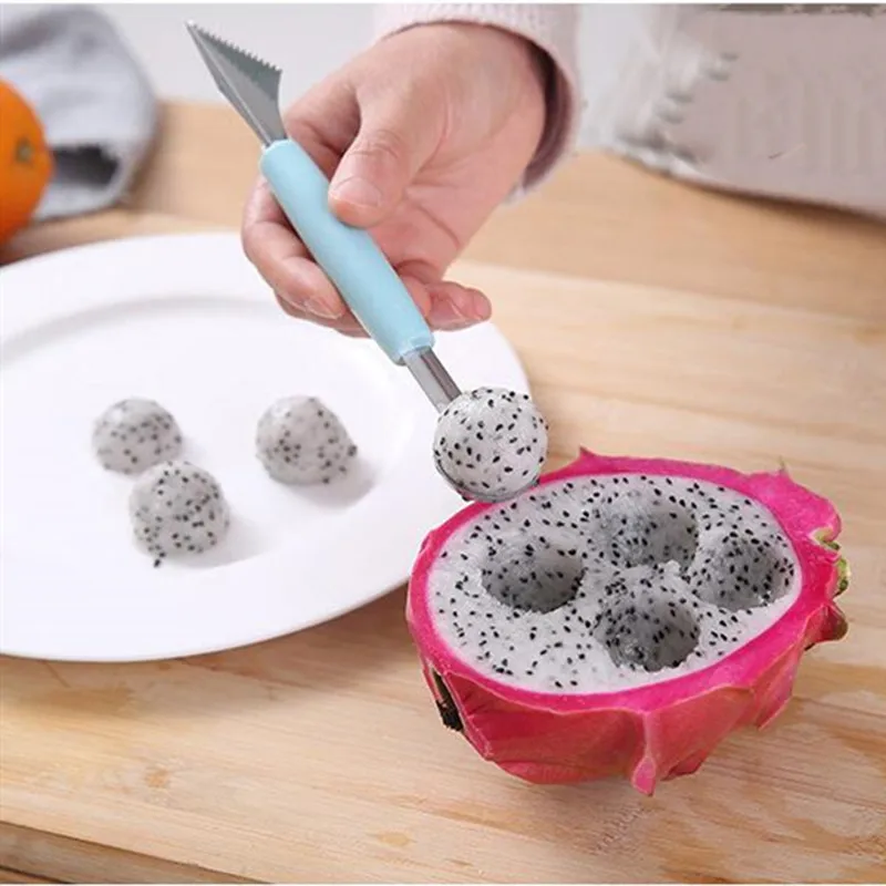 Двойной головкой кухня копания совок для мячей DIY Ассорти Холодных Блюд