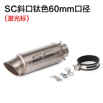 Для Yamaha MT09/07 ForKawasaki Z900 Z800 ForDucati ForHonda мотоцикл изменение 51 MM Круглый ствол выхлопной трубы без глушитель - Цвет: 60MM W