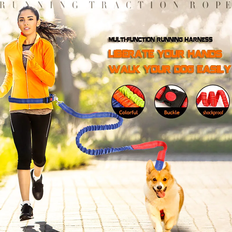

Hands Free Nylon Retractable Dog Leash Dog Collars For Big Dogs Liberate Hands Healthy Exercise Dogs Accessoires