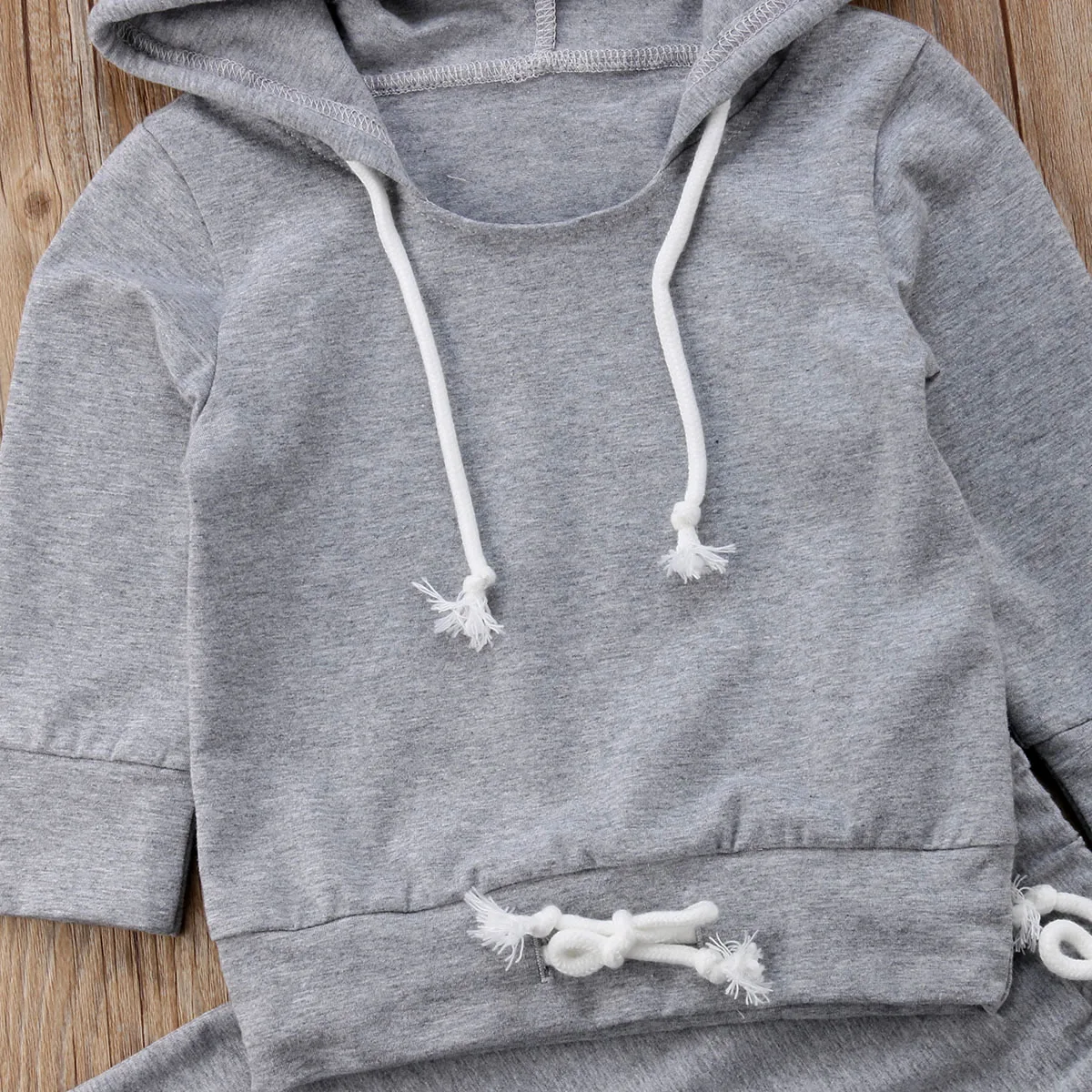 2018 Brand New Newborn Infant Baby Girl Boy Mouse Clothes 2PCS Long Sleeve Hooded 3D Ears Grey Sweatshirt Tops+Pants Autumn Sets | Детская