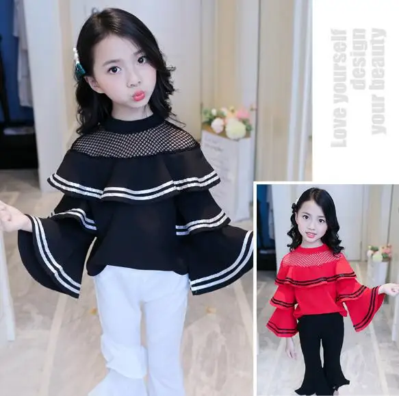 Осень 2018 детская одежда для подростков хлопковые рубашки девочек детские