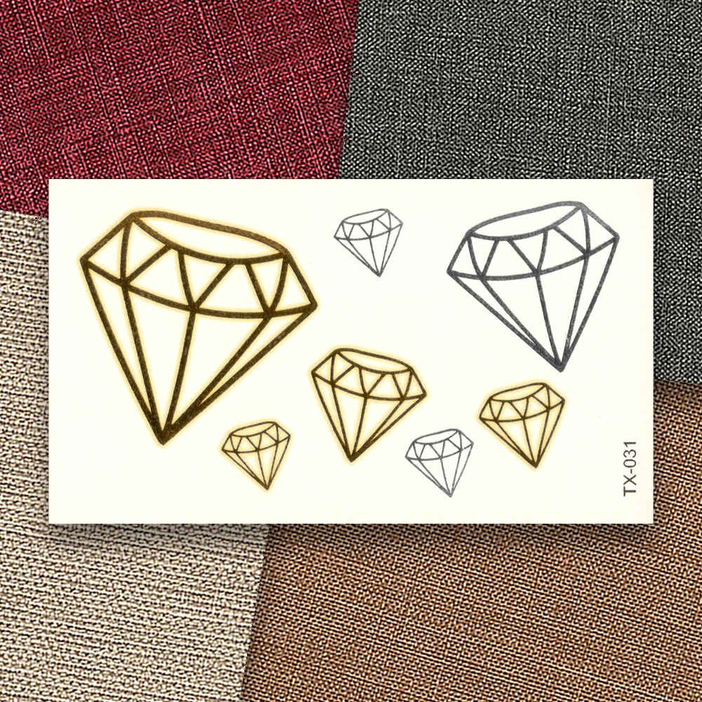 Временные фальшивые татуировки металлик золотого и серебряного цвета