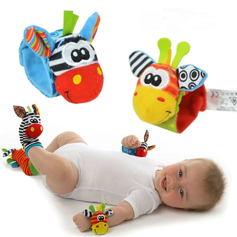 4 Шт. (2 Носки + 2 Запястья) Горячие Младенческая Baby Дети Запястье Погремушки