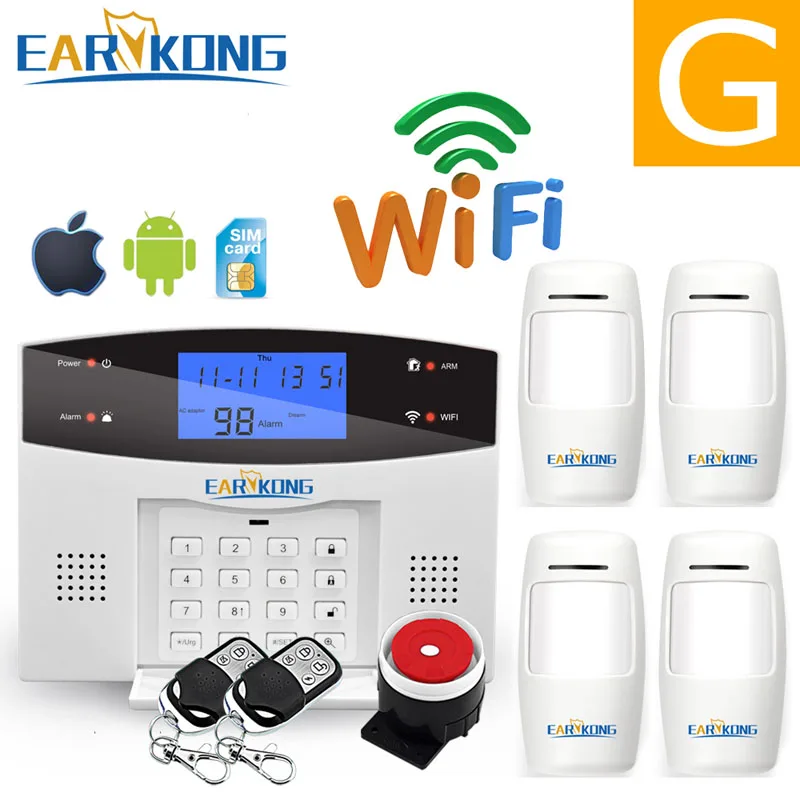 G Wifi GSM PSTN сигнализация Беспроводная и Проводная детекторы сигнализация Умный дом релейный выход приложение английский/русский/испанский/Франция/Итальянский - Цвет: G