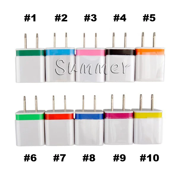 200 шт./лот стены Зарядное устройство Travel Adapter для iPhone 5 В/1A красочные дома