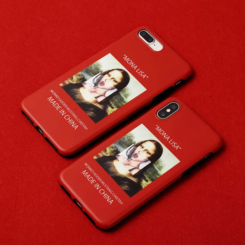 Забавный чехол для телефона Mona Lisa Art с эстетикой iPhone 8 7 6 S Plus X XS MAX XR карамельный