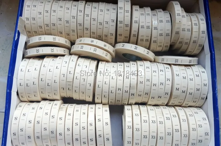 Бесплатная доставка этикетка для одежды хлопчатобумажная размерная на белом