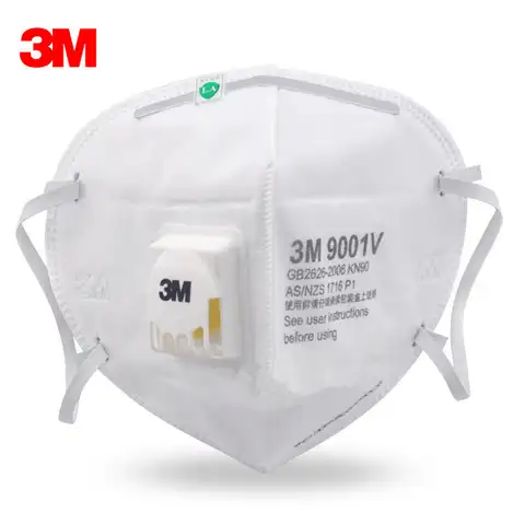 5 шт. 3 м 9001 в Пылезащитная маска PM 2,5 противогриппа дыхательный клапан Складная маска из нетканого материала с фильтром защитные маски для вз...