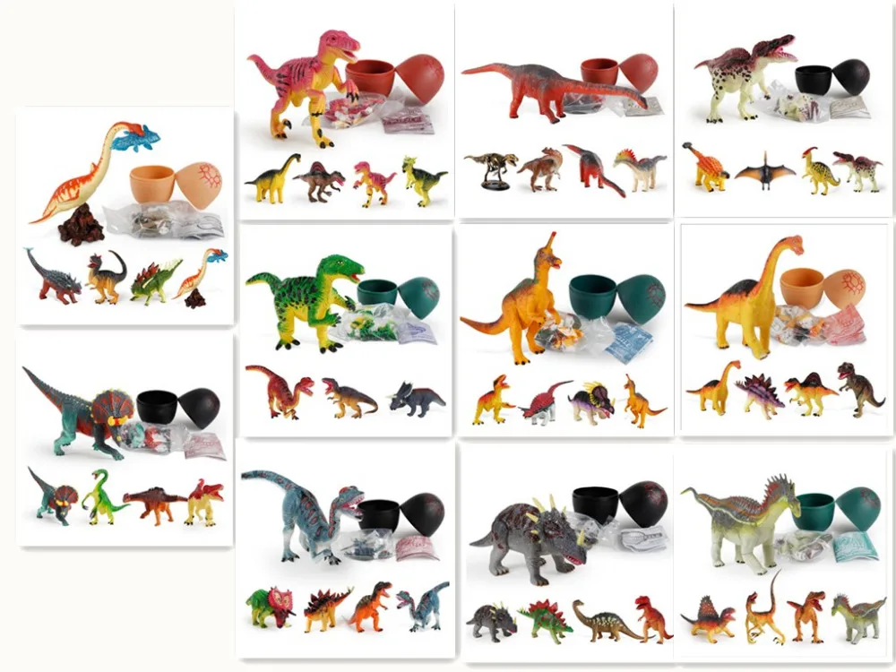 HKXZM 4PCS/SET 11 Stylesl Animal Dinosaurs Puzzle Egg Dino Eggs PVC Model Toys Collectible Children Education Kids | Игрушки и хобби