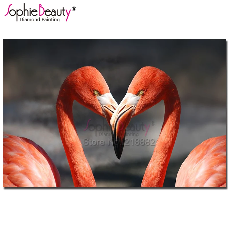 

Картина из страз «сделай сам» Sophie Beauty, вышивка крестиком, животное, фламинго, любовь, ручная вышивка, набор для мозаики из страз, домашний дек...